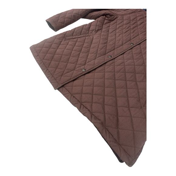 LL BEAN Quilted Barn Coat Women's XL Corduroy Collar Jacket Brown Thermore - Picture 9 of 13